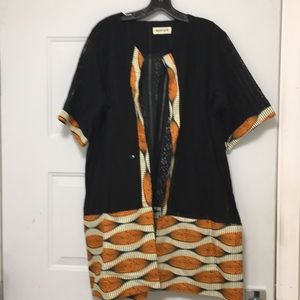 African Ankara and Lace Kimono